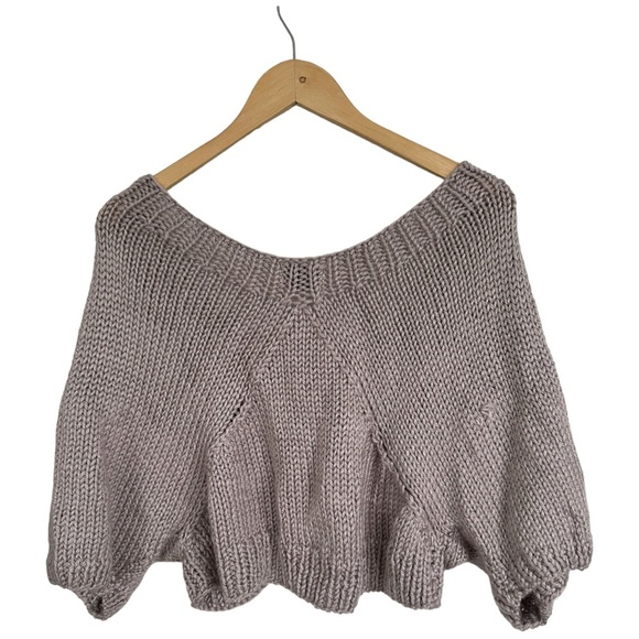 Knit Shrug Taupe Hand Made Silky Soft Snap Close Super Stretchy One Size - Picture 8 of 12